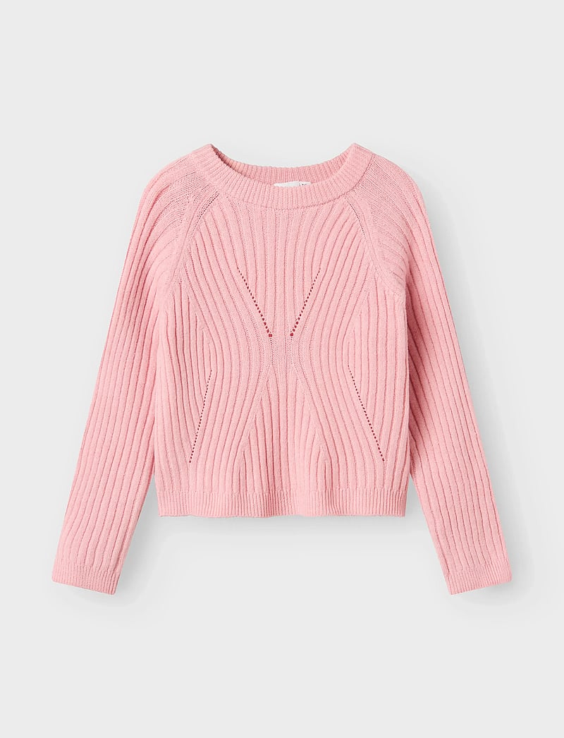name it - NKFRIKINE LS SHORT KNIT PULLOVER PB - stickade tröjor - cradle pink - 0