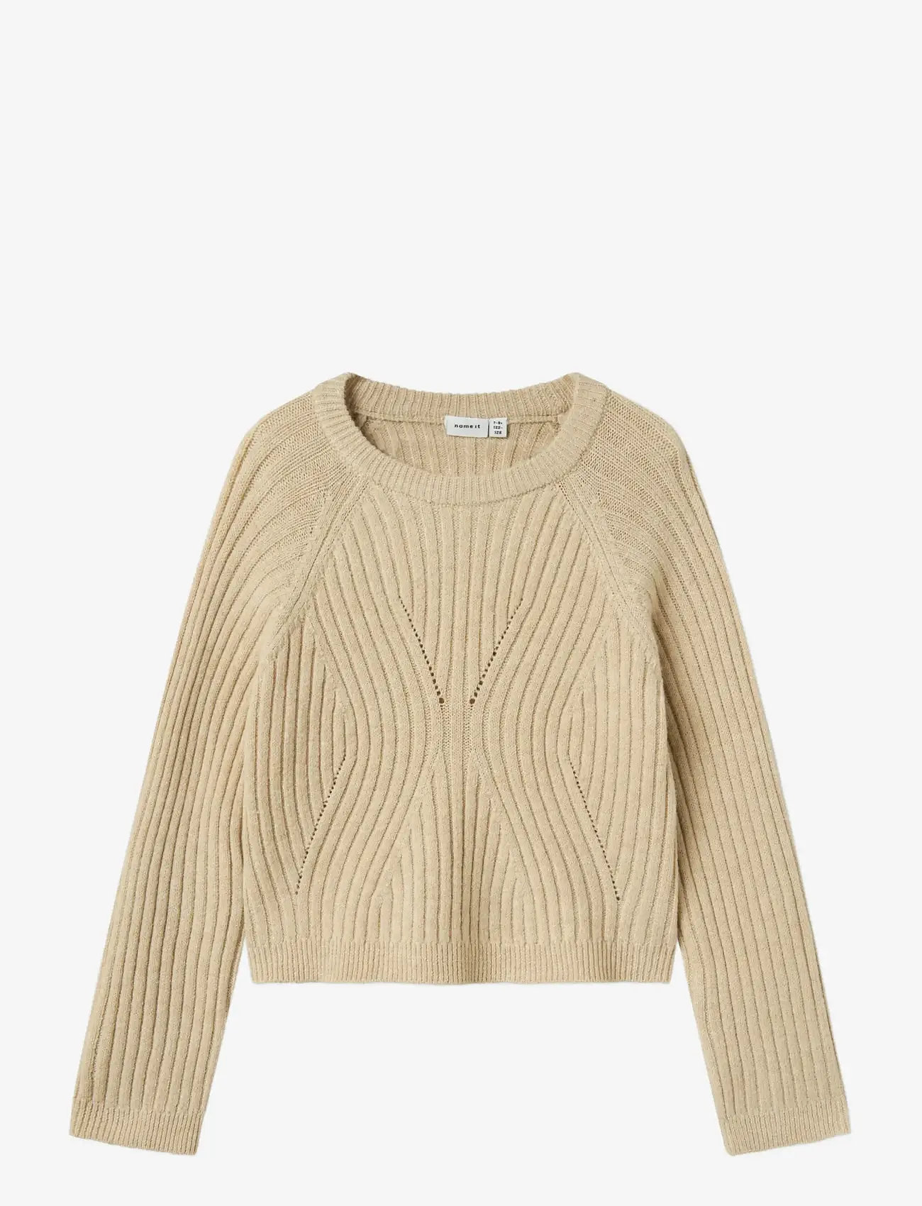 name it - NKFRIKINE LS SHORT KNIT PULLOVER PB - jumpers - doeskin - 1
