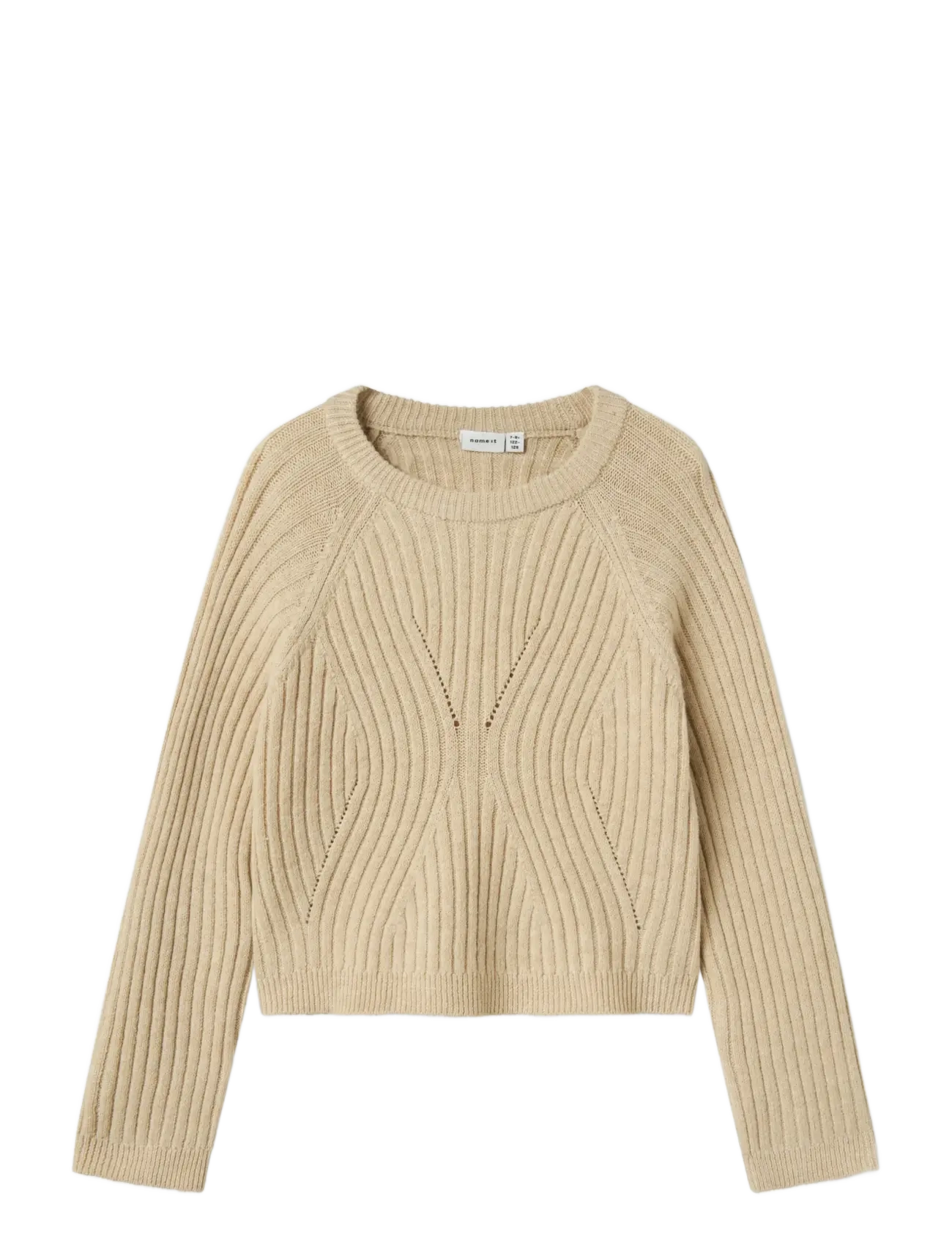 name it NKFRIKINE LS SHORT KNIT PULLOVER PB - Strickmode - DOESKIN / beige