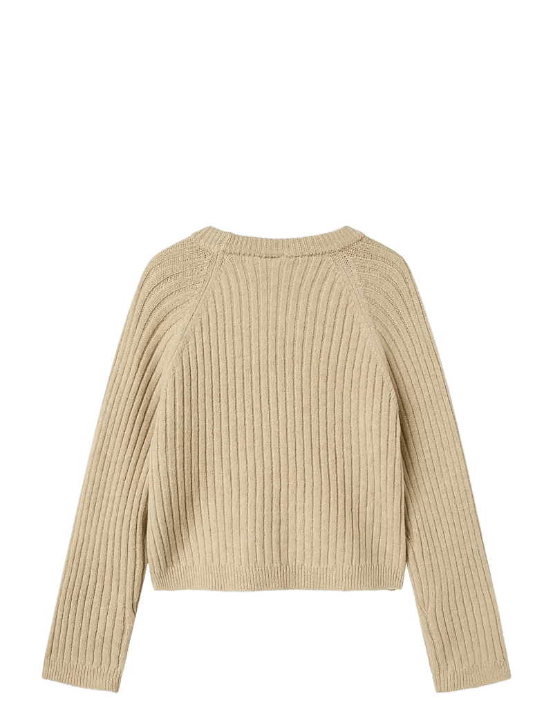 name it - NKFRIKINE LS SHORT KNIT PULLOVER PB - stickade tröjor - doeskin - 2