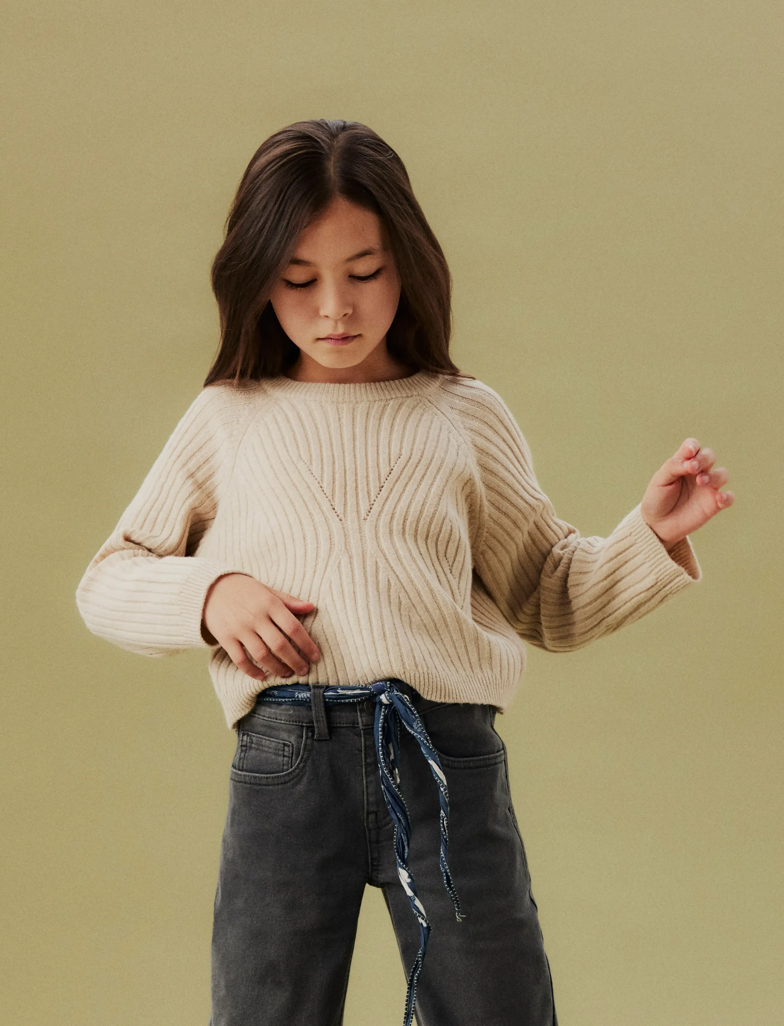 name it Nkfrikine Ls Short Knit Pullover Pb, 116, Knitwear, Beige - Pullovers, Kinder