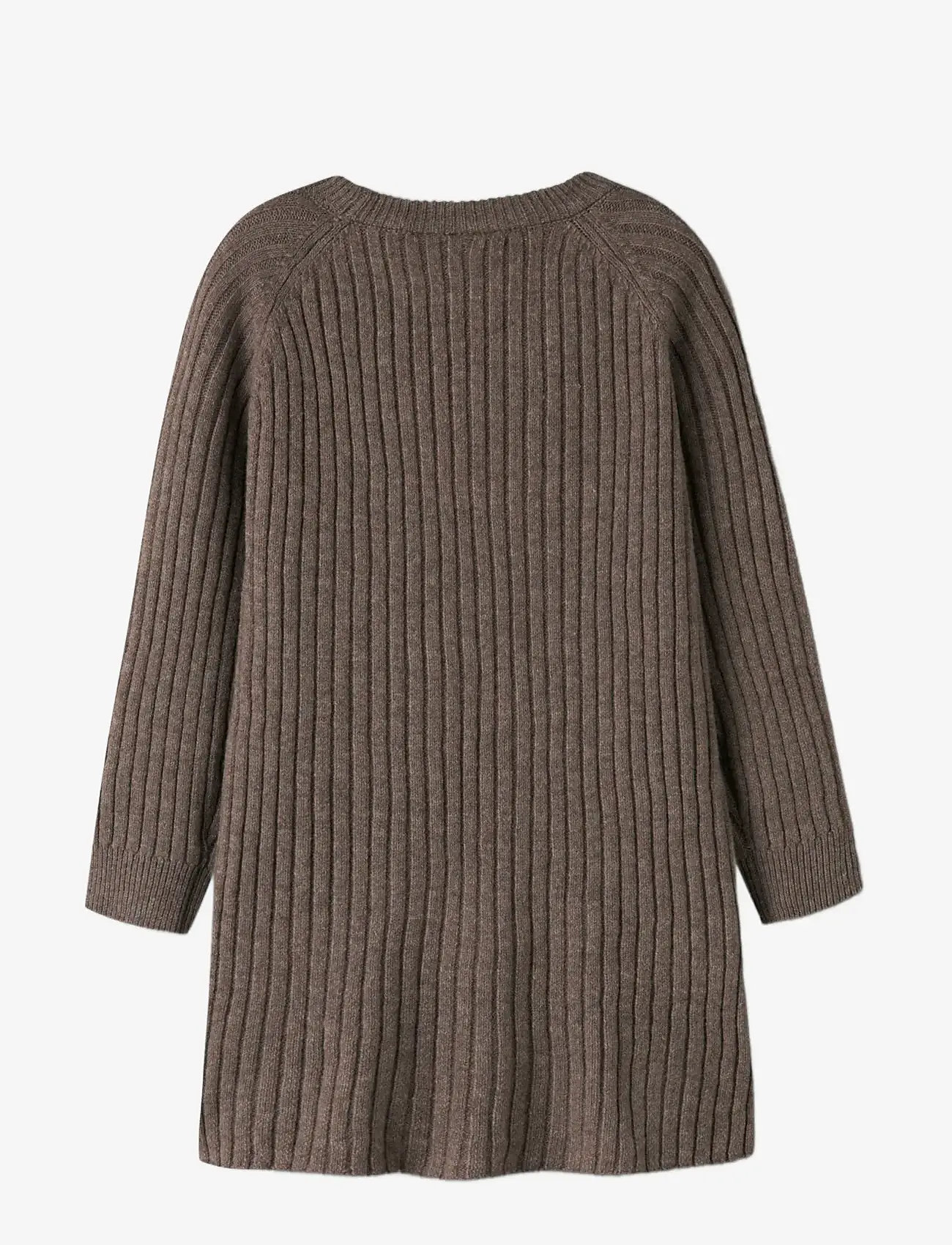 name it - NKFRIKINE LS KNIT DRESS PB - långärmade vardagsklänningar - coffee quartz - 2