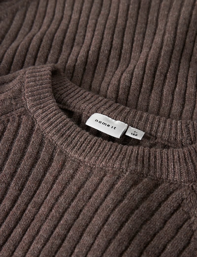 name it - NKFRIKINE LS KNIT DRESS PB - langärmelige freizeitkleider - coffee quartz - 3