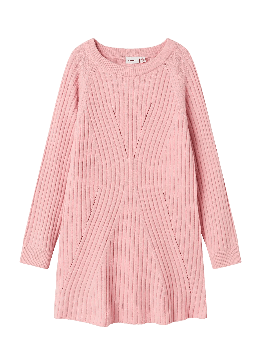 name it - NKFRIKINE LS KNIT DRESS PB - langärmelige freizeitkleider - cradle pink - 1