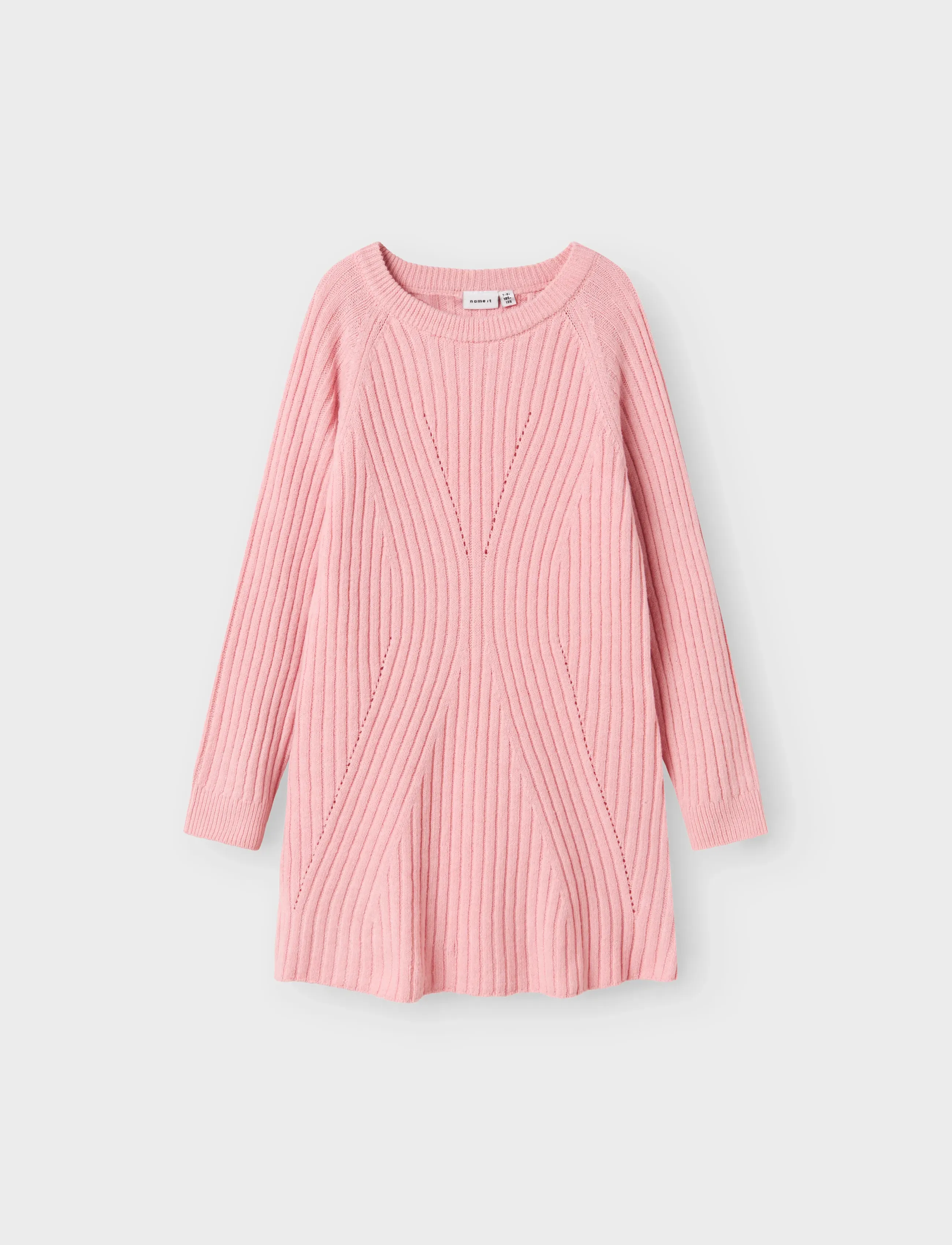 name it Nkfrikine Ls Knit Dress Pb, 116, Pink, Fritidskjoler > Fritidskjoler Med Lange Ærmer, Børn