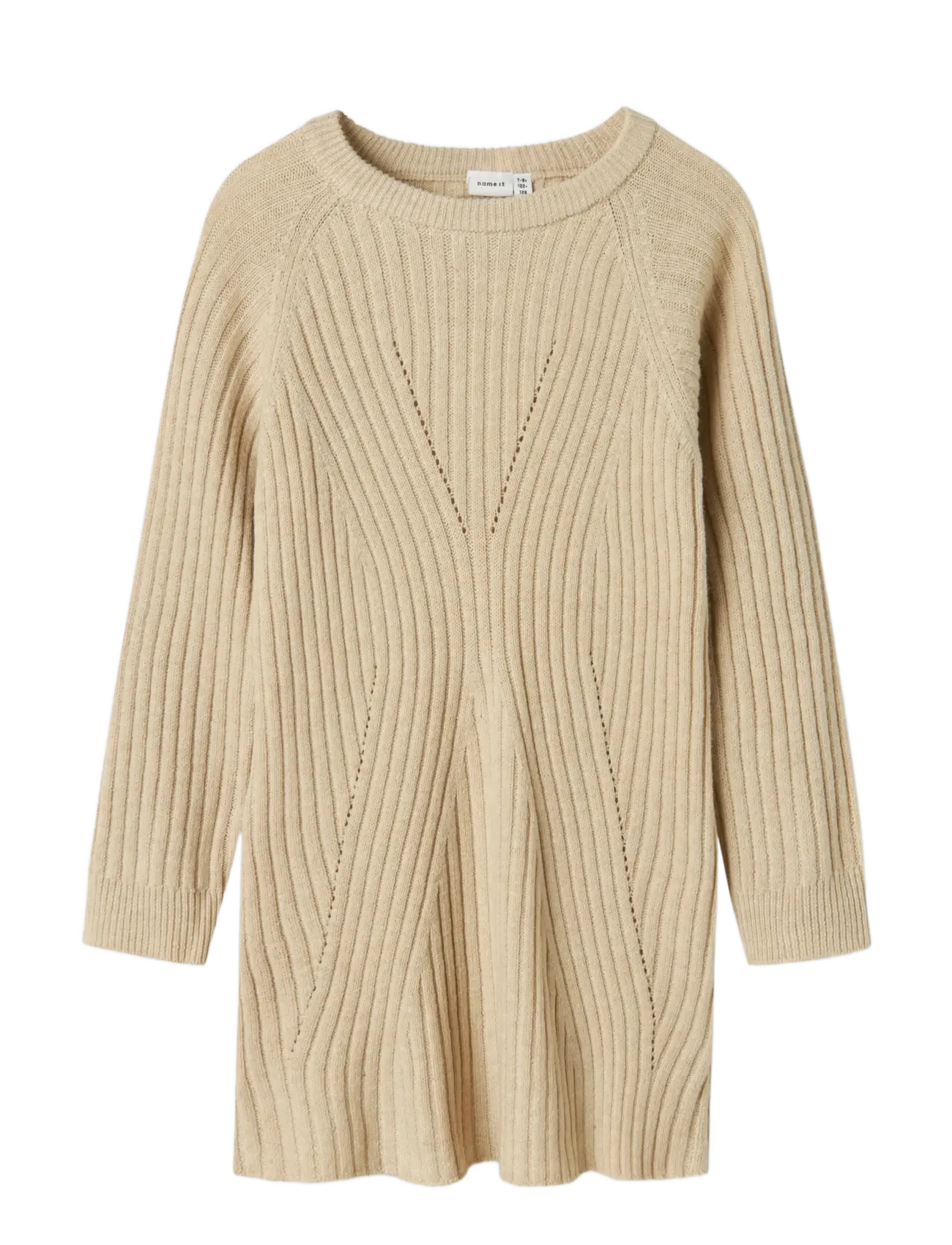 name it - NKFRIKINE LS KNIT DRESS PB - langärmelige freizeitkleider - doeskin - 1