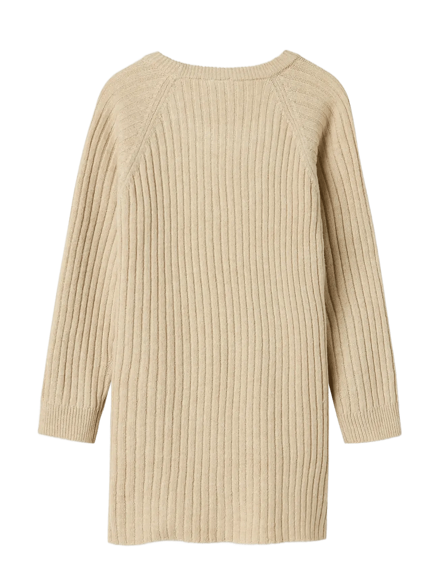 name it - NKFRIKINE LS KNIT DRESS PB - langärmelige freizeitkleider - doeskin - 2