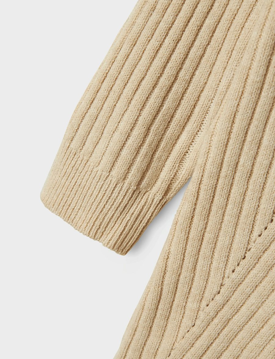 name it - NKFRIKINE LS KNIT DRESS PB - langärmelige freizeitkleider - doeskin - 3