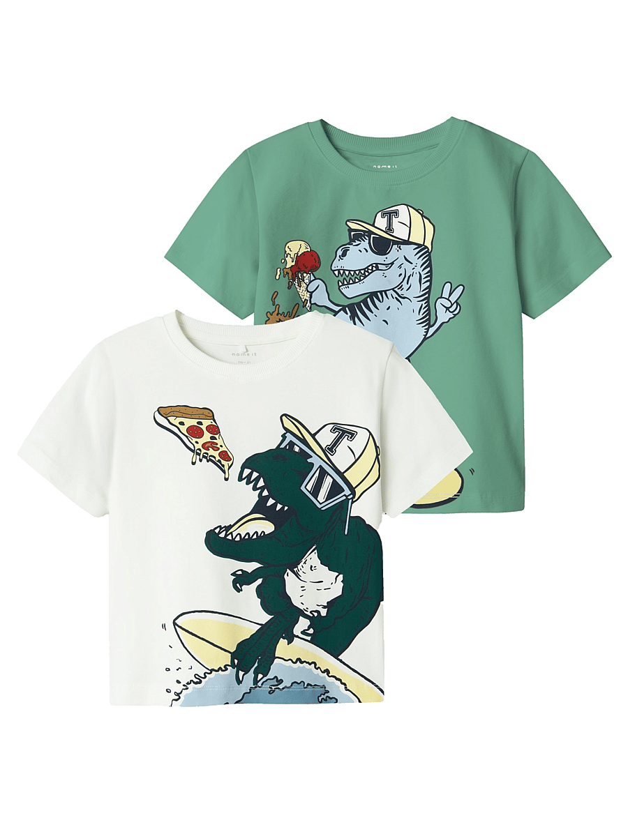 name it - NMMDINO NREG SS TOP 2P - kurzärmelige - cloud dancer - 0