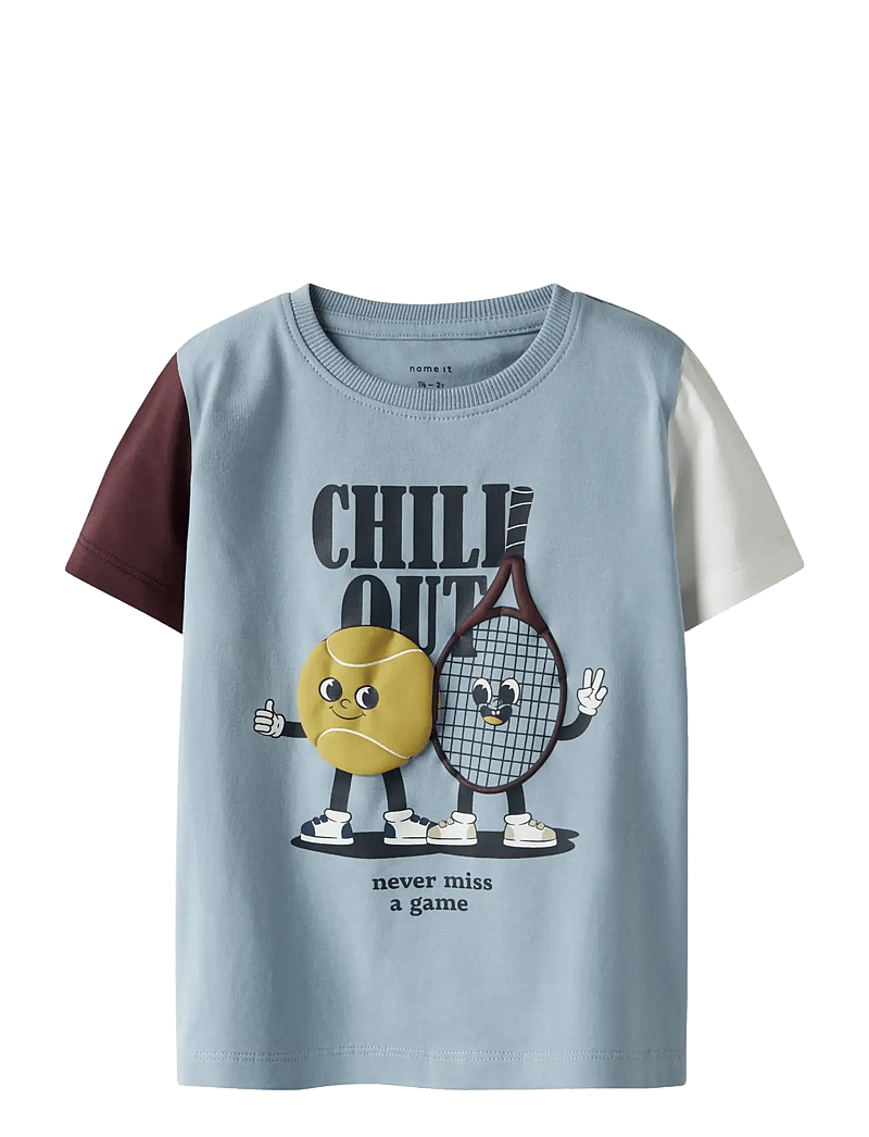 name it - NMMKYLER SS TOP BOX - lühikeste varrukatega t-särgid - dusty blue - 0