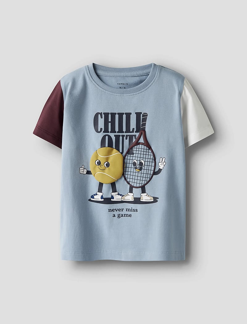 name it - NMMKYLER SS TOP BOX - kortärmade t-shirts - dusty blue - 0