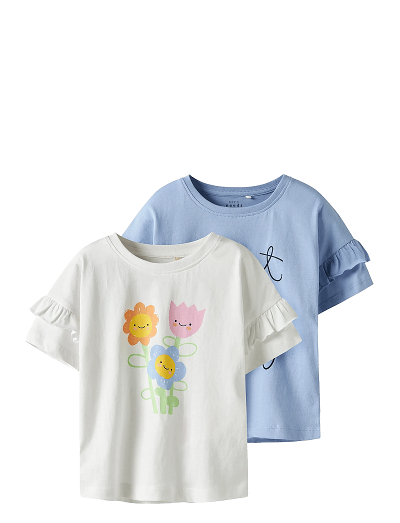 name it - NMFVILENA 2P SS RLX TOP - kortärmade t-shirts - serenity - 0