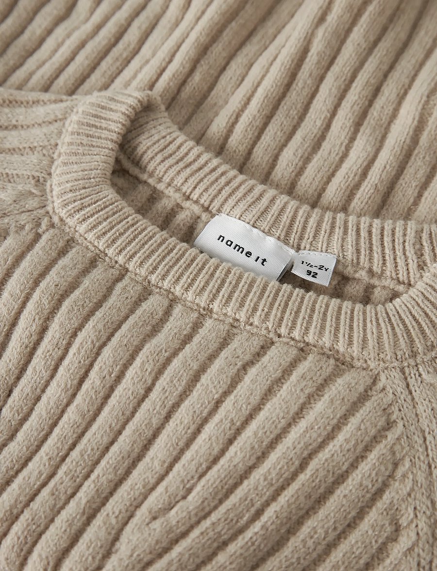name it - NMFRIKINE LS KNIT DRESS PB - langermede hverdagskjoler - doeskin - 3