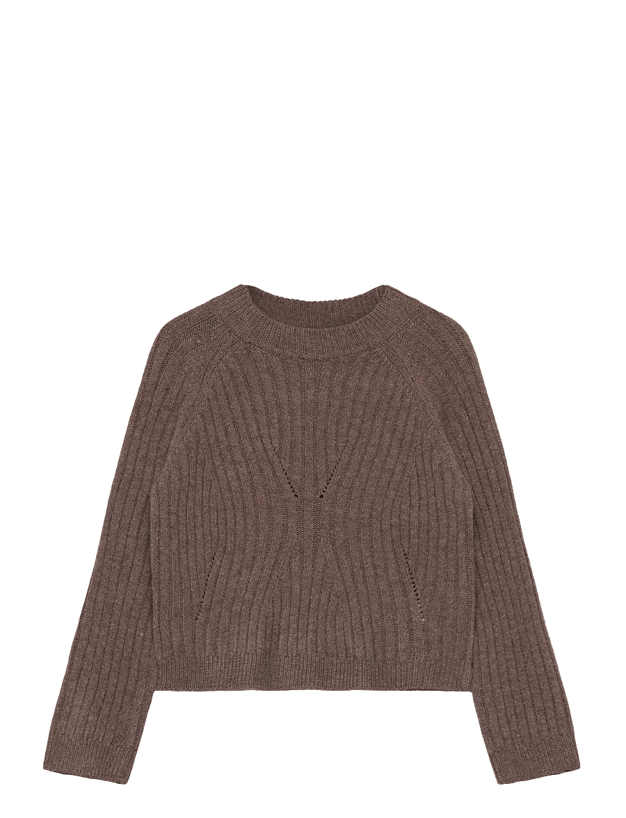 name it - NMFRIKINE LS SHORT KNIT PULLOVER PB - stickade tröjor - coffee quartz - 1