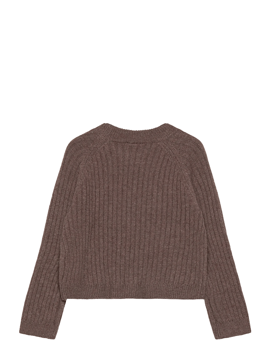name it - NMFRIKINE LS SHORT KNIT PULLOVER PB - stickade tröjor - coffee quartz - 2