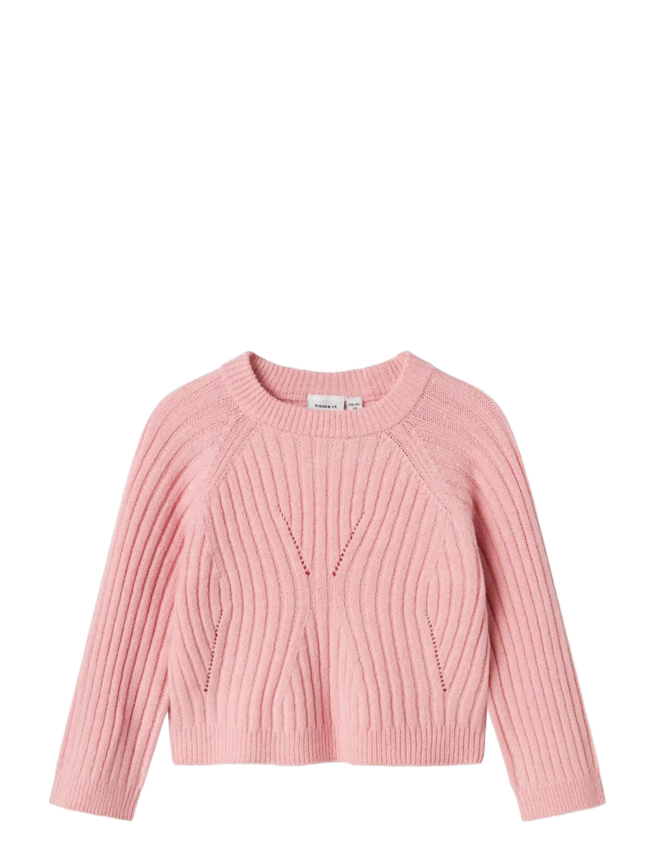 name it Nmfrikine Ls Short Knit Pullover Pb, 116, Knitwear, Rosa - Pullovers, Kinder