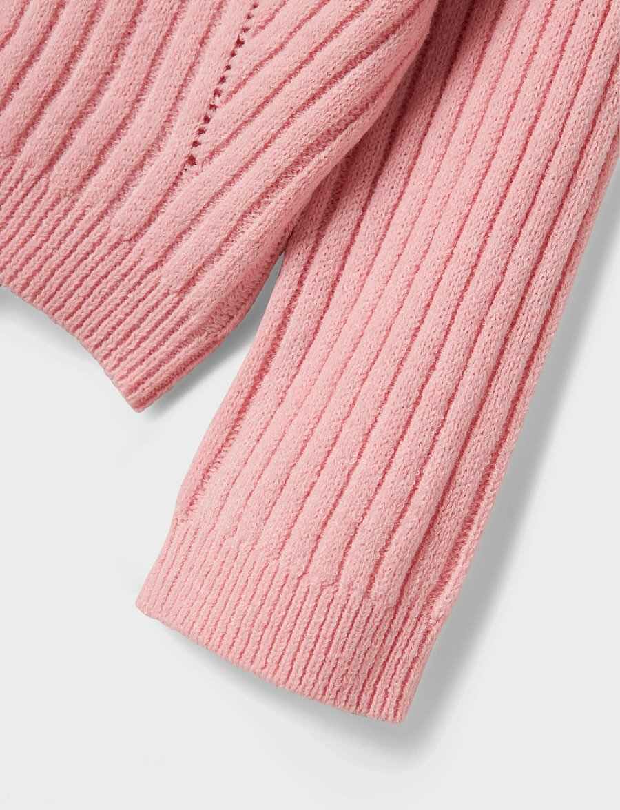 name it - NMFRIKINE LS SHORT KNIT PULLOVER PB - pullover - cradle pink - 4