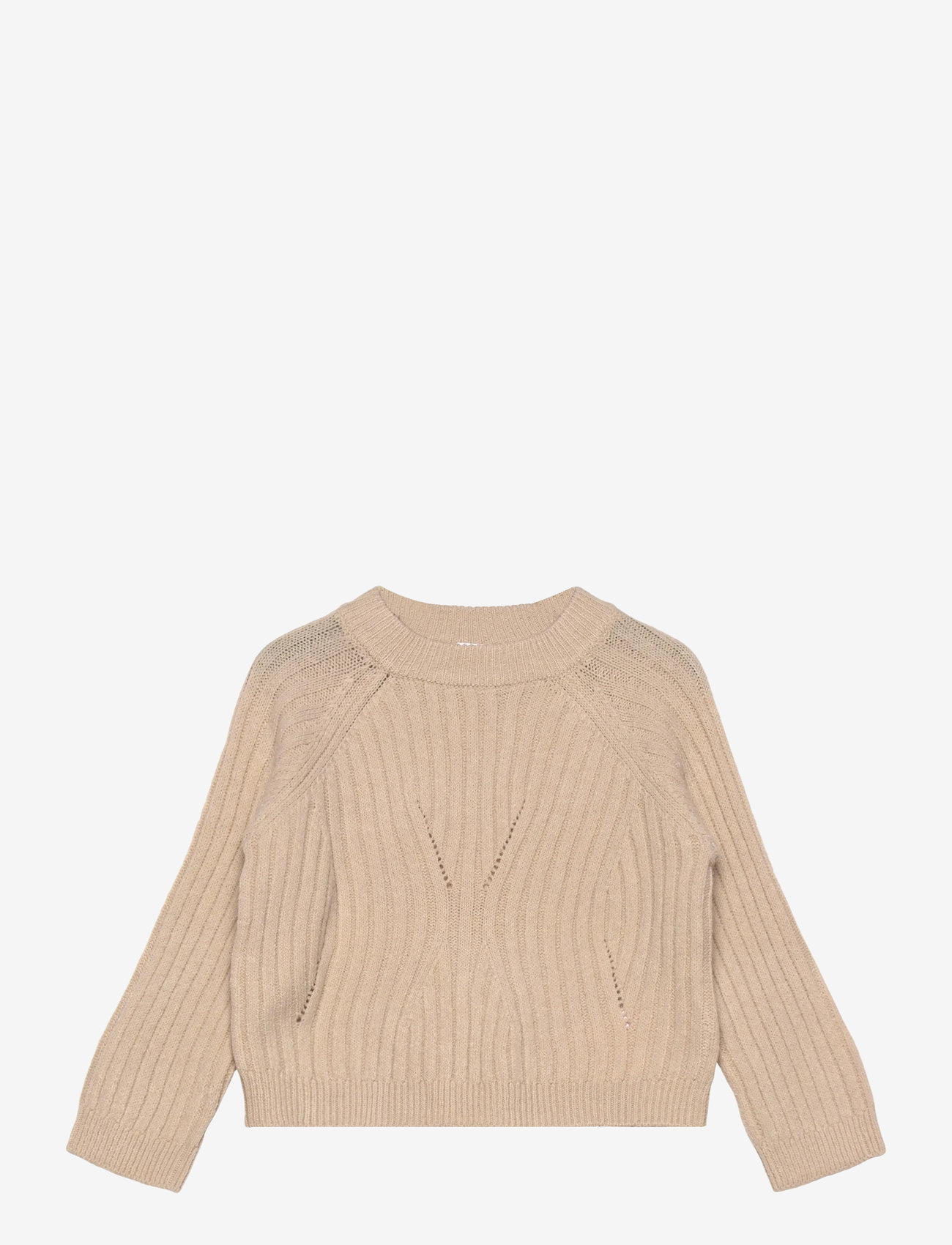 name it - NMFRIKINE LS SHORT KNIT PULLOVER PB - efterårstøj - doeskin - 0