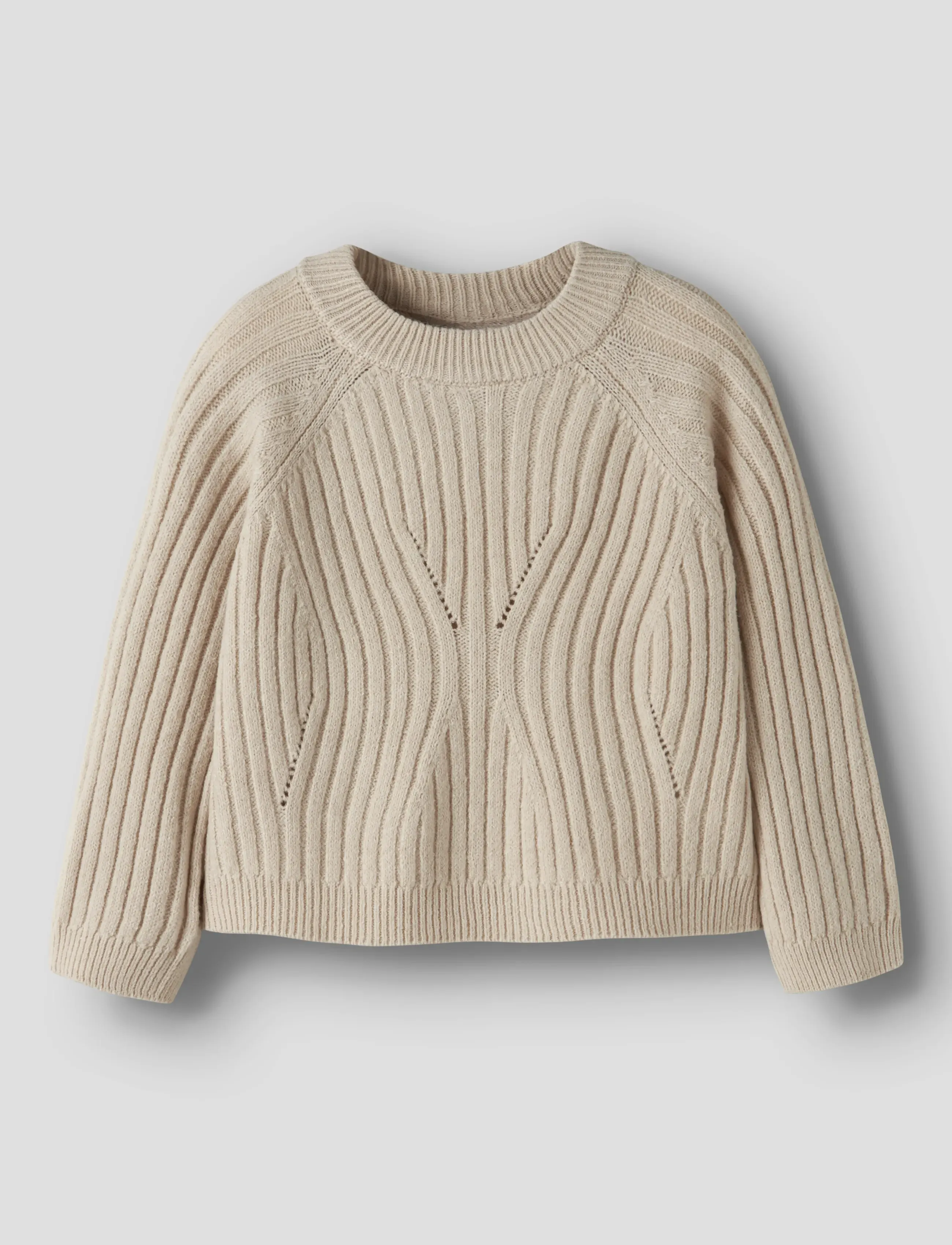 name it Nmfrikine Ls Short Knit Pullover Pb, 116, Knitwear, Beige - Pullovers, Kinder