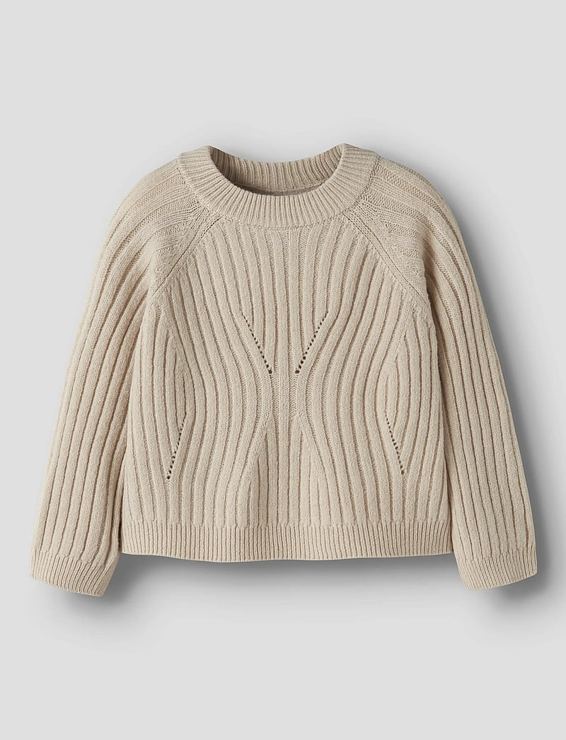 name it - NMFRIKINE LS SHORT KNIT PULLOVER PB - pullover - doeskin - 0
