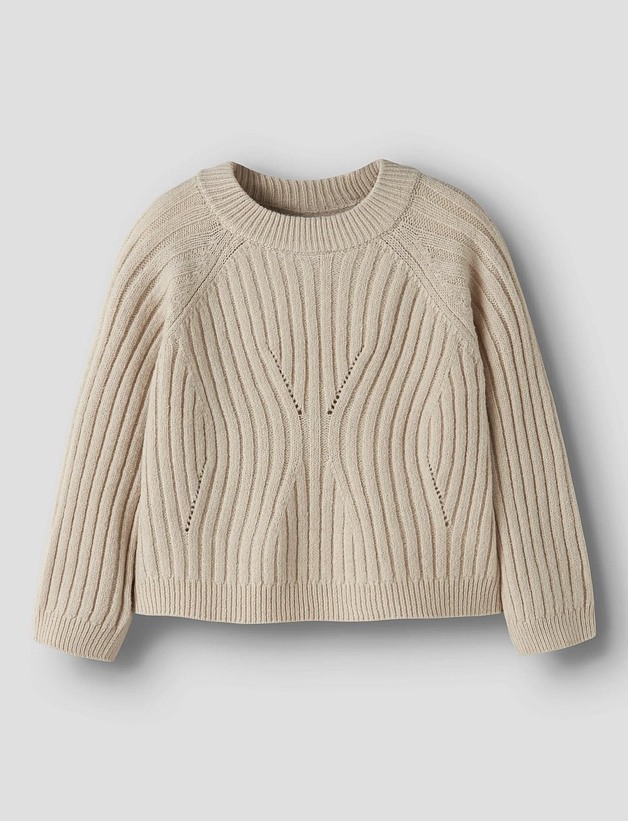 name it - NMFRIKINE LS SHORT KNIT PULLOVER PB - džemprid - doeskin - 0