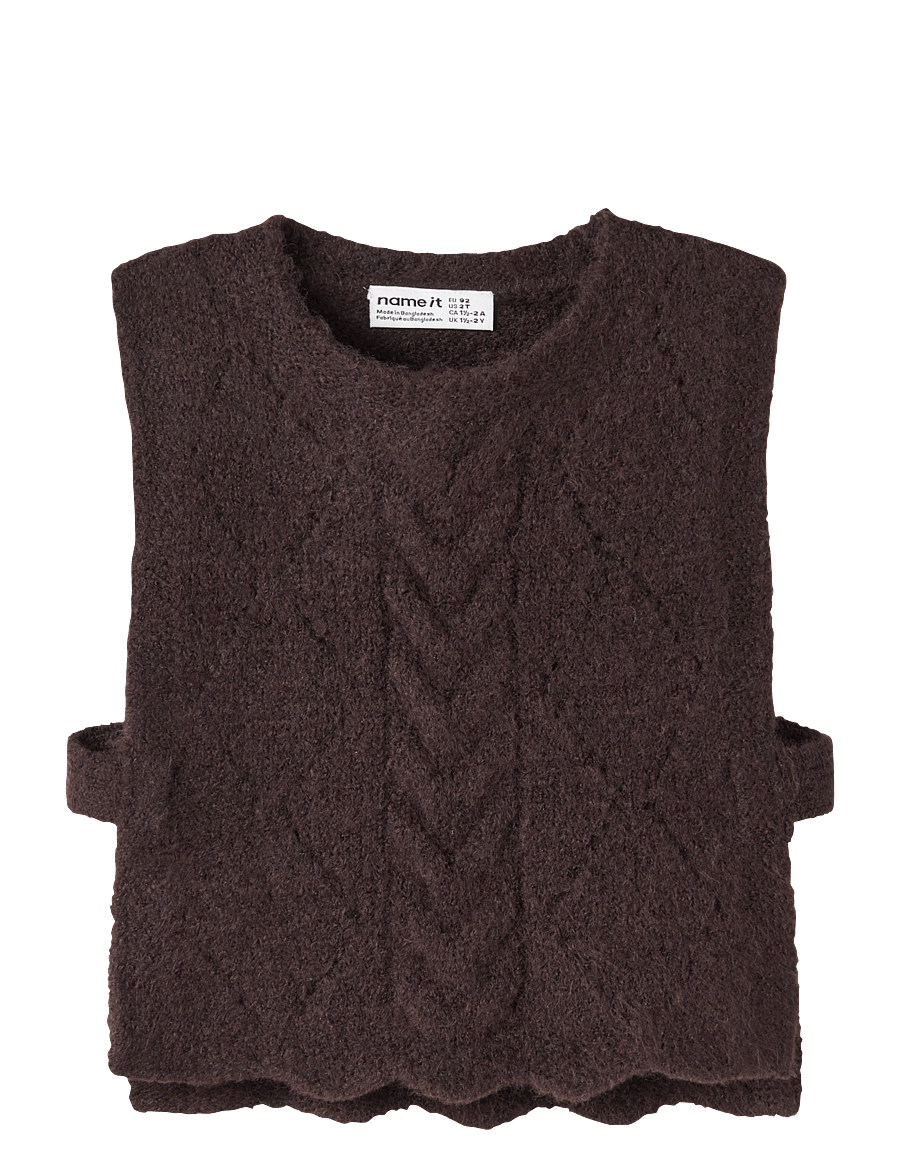 name it - NMFLEA KNIT VEST - pullover - chocolate plum - 0