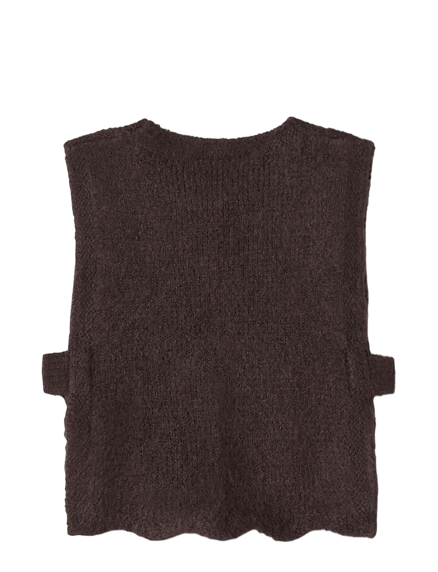name it - NMFLEA KNIT VEST - pullover - chocolate plum - 1