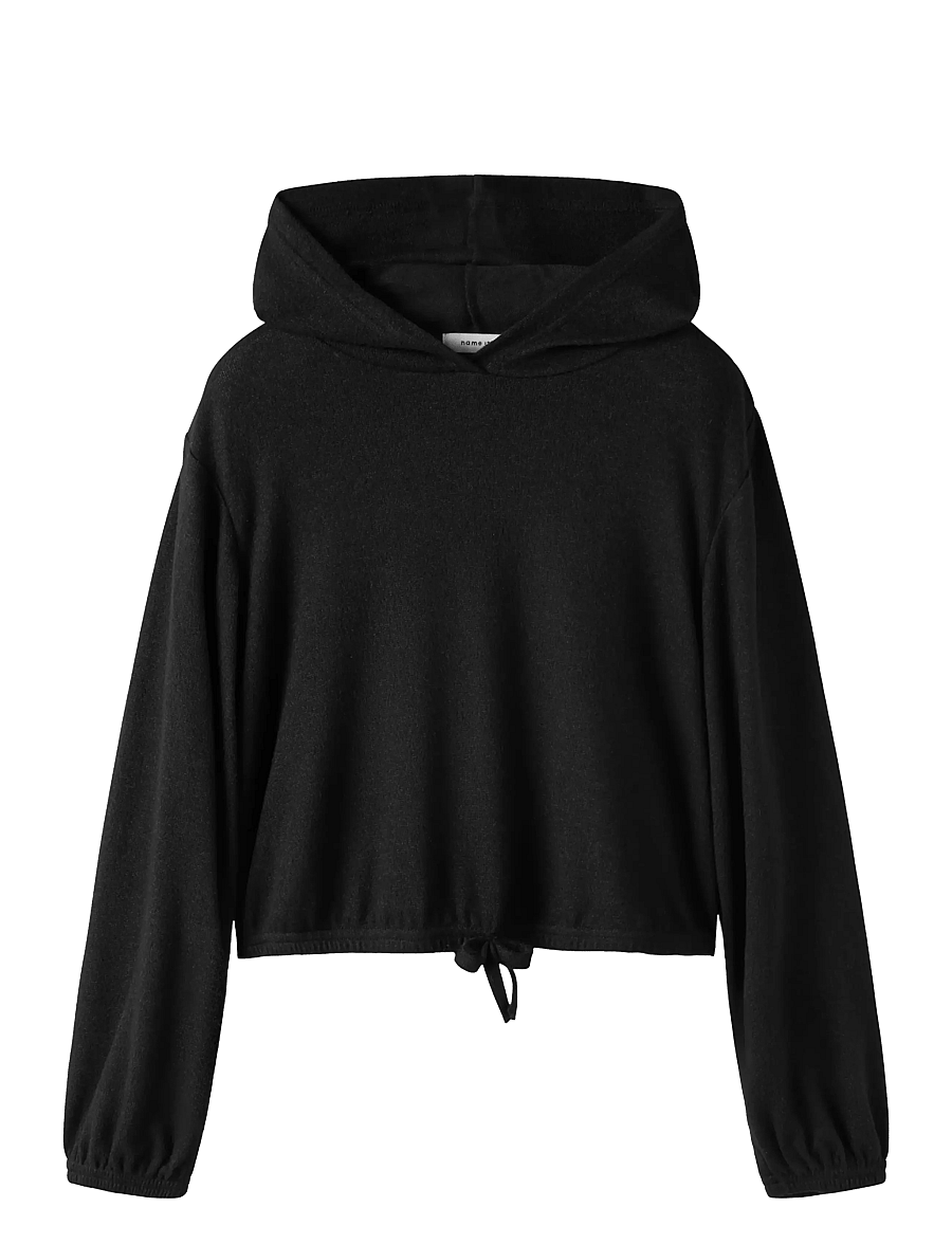 name it - NKFKATHLIN NREG SH LS TOP WH - kapuzenpullover - black - 1