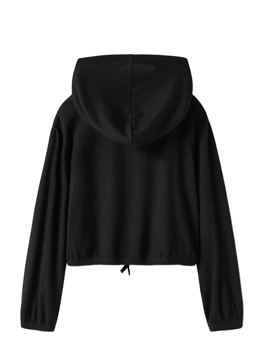 name it - NKFKATHLIN NREG SH LS TOP WH - kapuzenpullover - black - 2