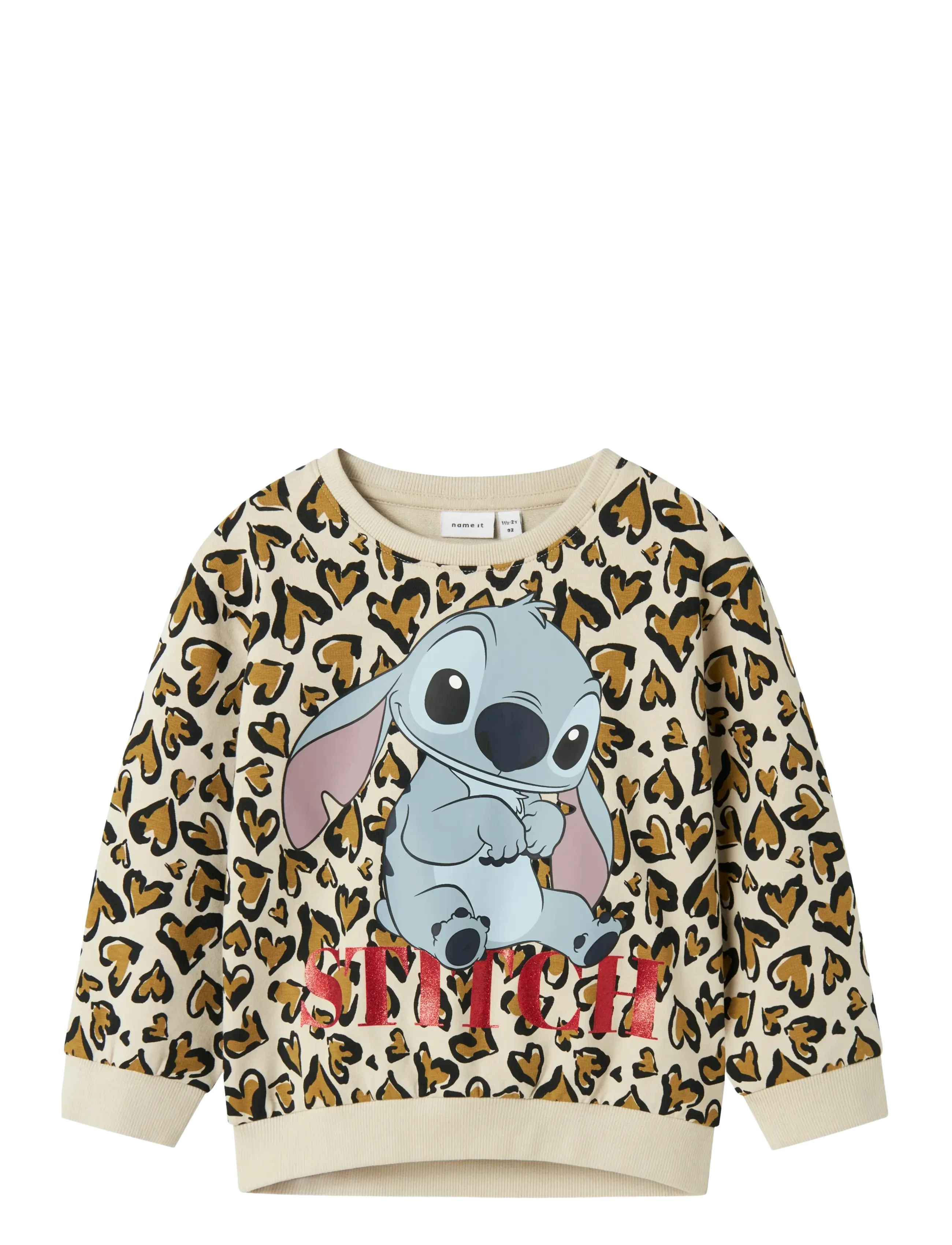 NAME IT Nmfjanni Stitch Nreg Sweat Unb Wdi Beige - 104 - Kinder