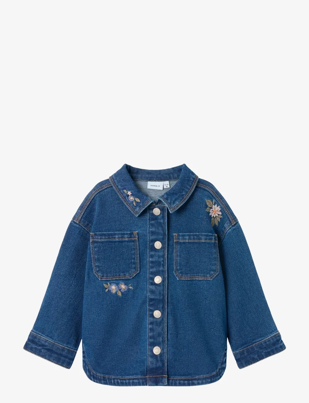 name it - NMFKARA EMB DNM JACKET 1224-FR - jeansjacken - dark blue denim - 1