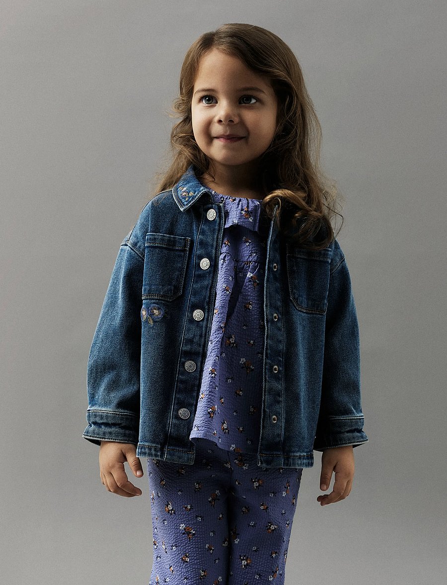 name it - NMFKARA EMB DNM JACKET 1224-FR - jeansjacken - dark blue denim - 0
