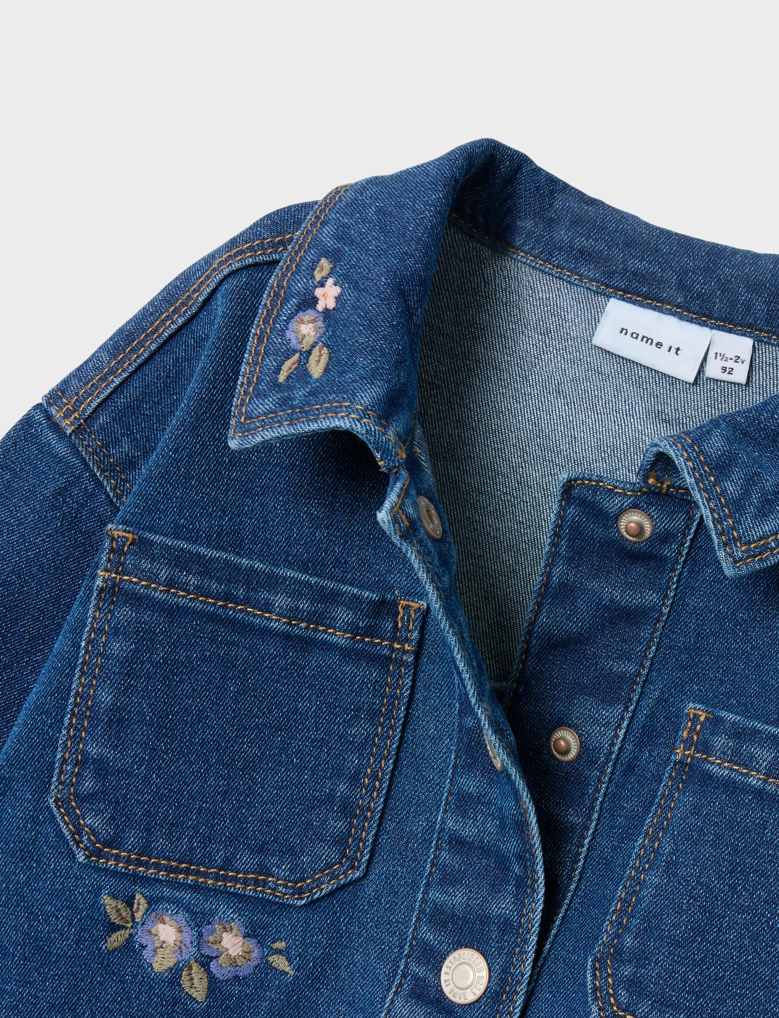 name it - NMFKARA EMB DNM JACKET 1224-FR - die niedrigsten preise - dark blue denim - 3