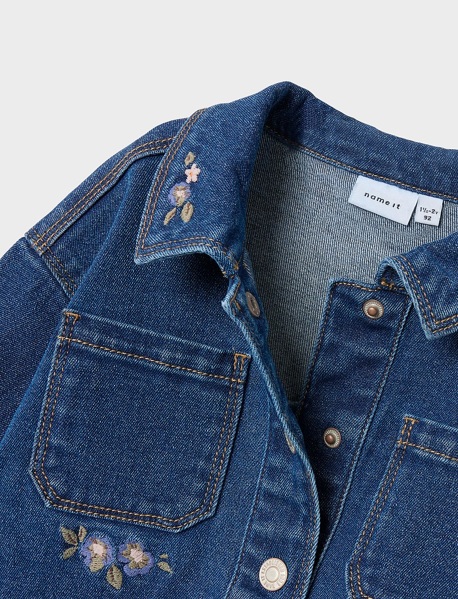 name it - NMFKARA EMB DNM JACKET 1224-FR - jeansjacken - dark blue denim - 3