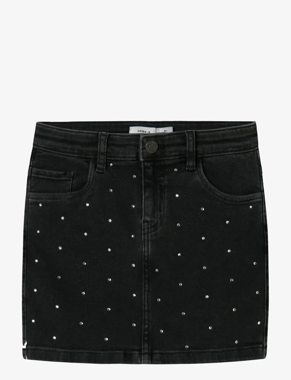 name it - NKFNAOMI DNM RHINESTONE SKIRT 8810-BF O - korte nederdele - black - 1