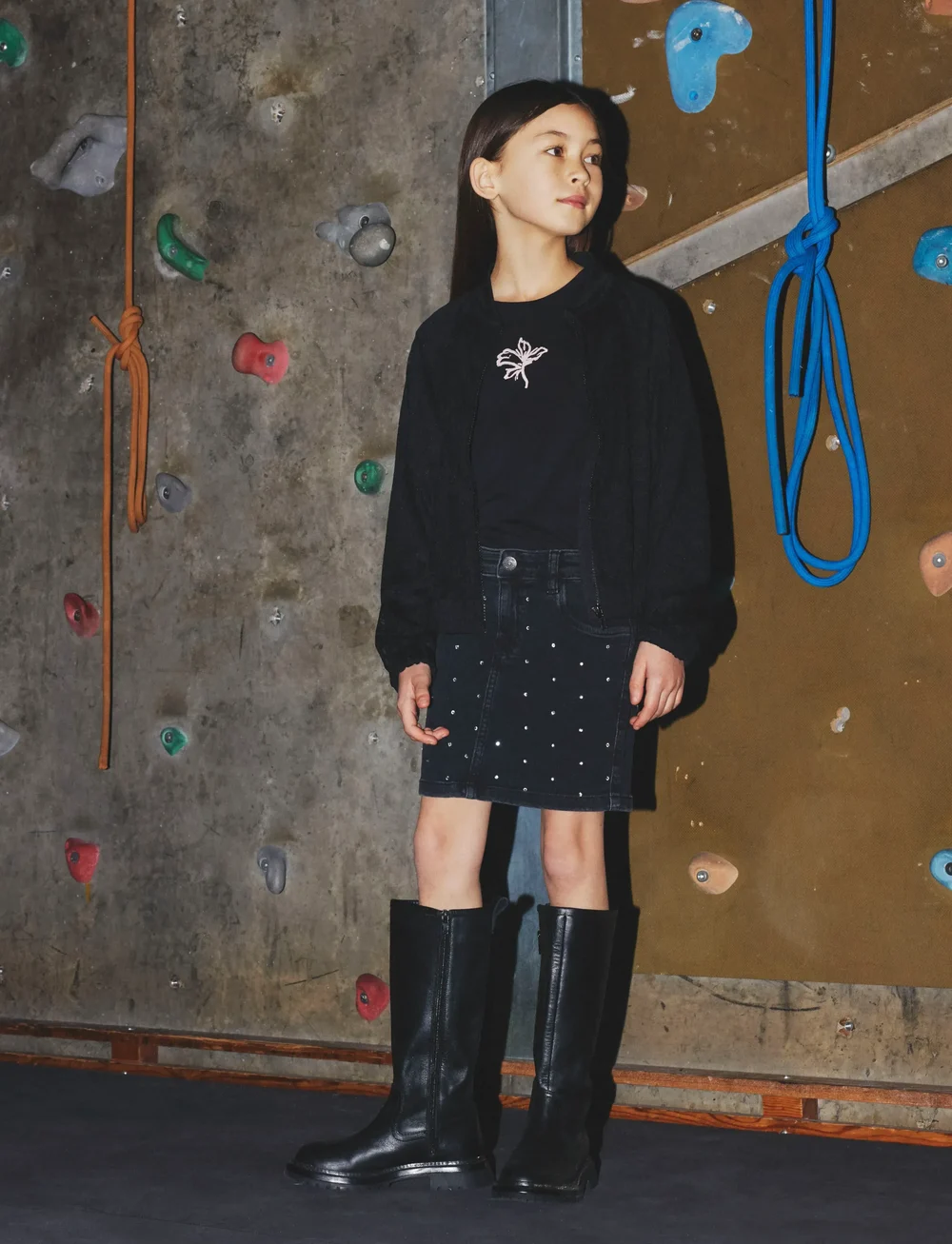 name it - NKFNAOMI DNM RHINESTONE SKIRT 8810-BF O - korte nederdele - black - 3