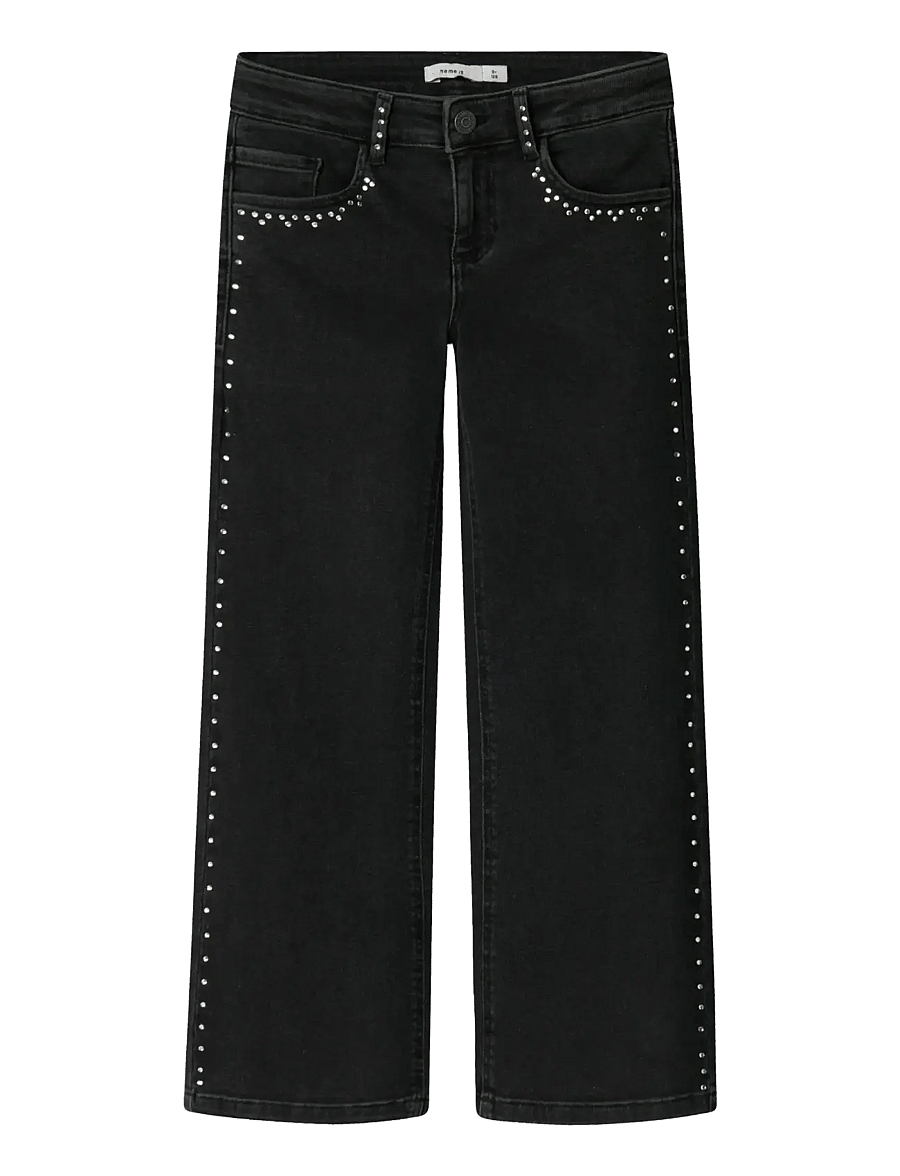 name it - NKFROSE WIDE RHINESTONE JEANS 8810-BF O - black - 1