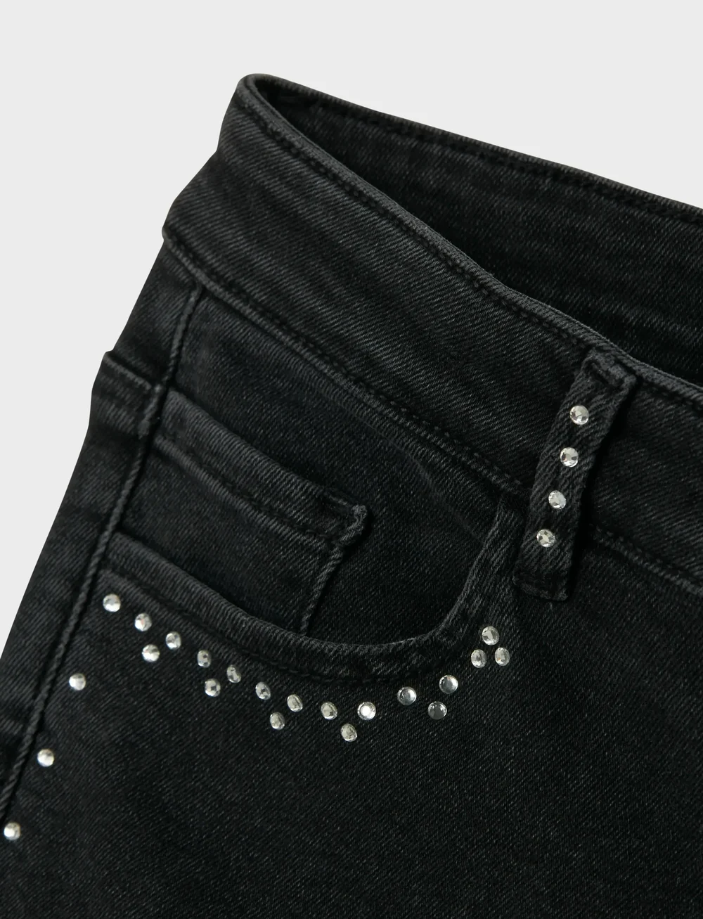 name it - NKFROSE WIDE RHINESTONE JEANS 8810-BF O - vida jeans - black - 4