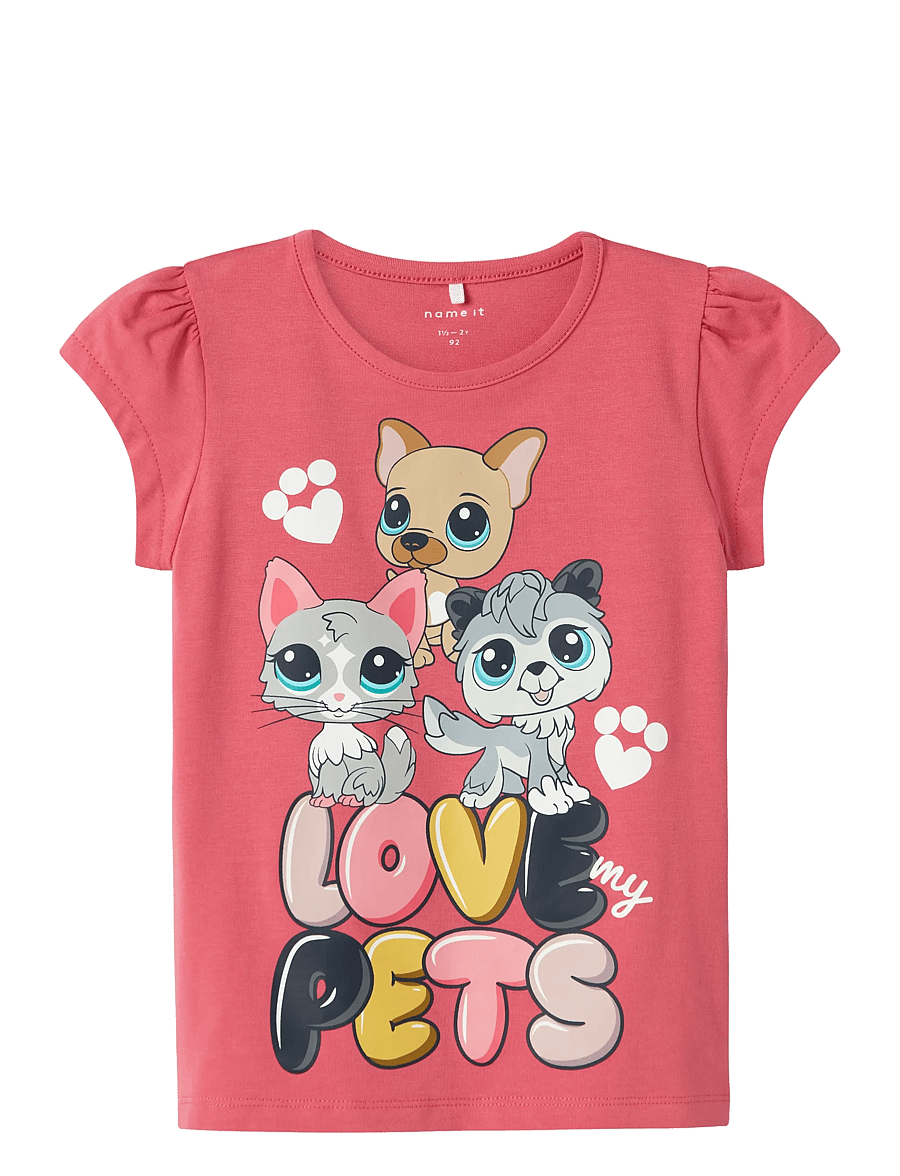 name it - NMFJESSY PETSHOP SS TOP CPLG - korte mouwen - rapture rose - 0