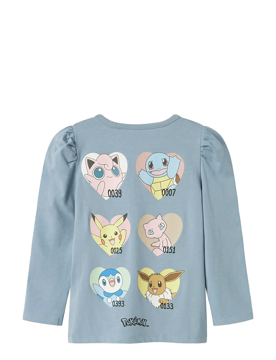 name it - NMFJYRA POKEMON LS TOP SKY - langärmelig - dusty blue - 2