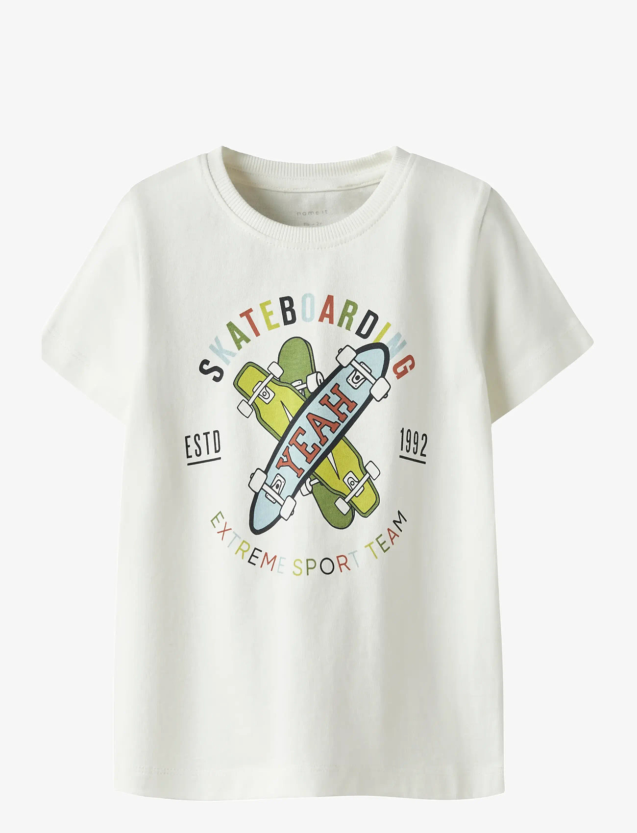 name it - NMMKARLTON SS TOP PB - short-sleeved t-shirts - coconut milk - 1