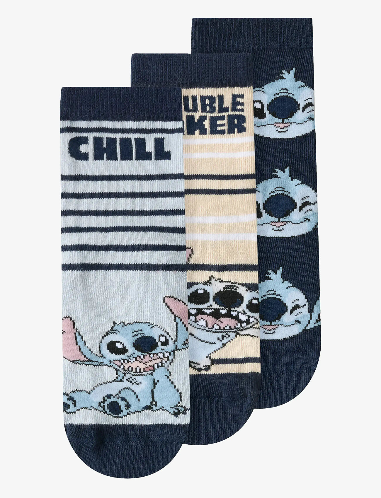 name it - NMMJERMAINE STITCH 3P SOCK WDI - sokid - dusty blue - 0