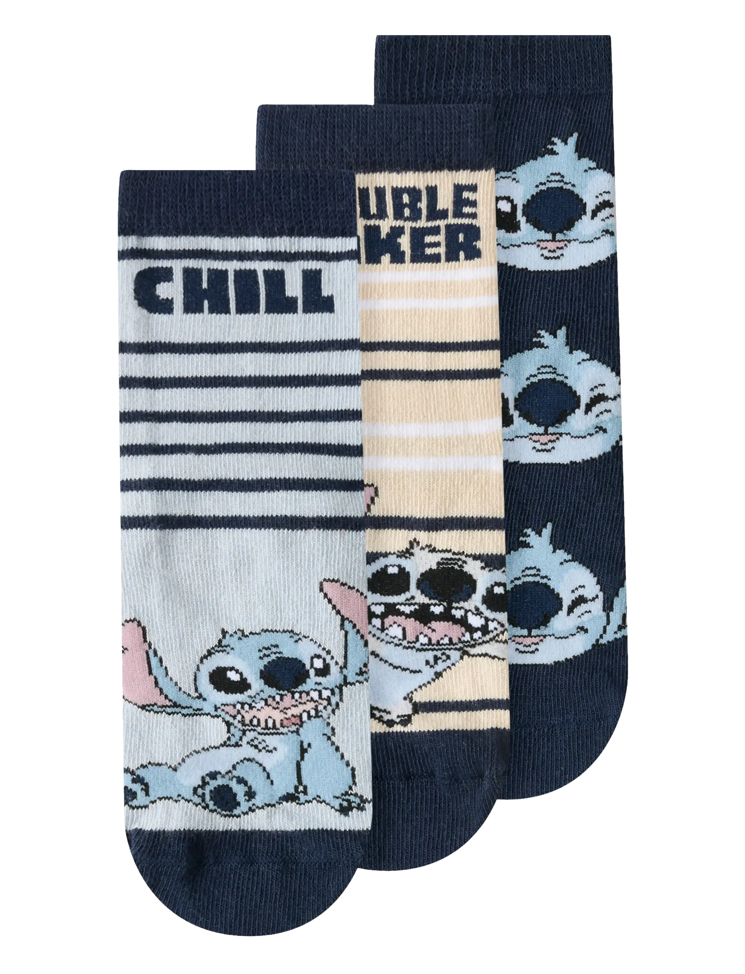 name it NMMJERMAINE STITCH 3P SOCK WDI - Tøj - DUSTY BLUE / navy