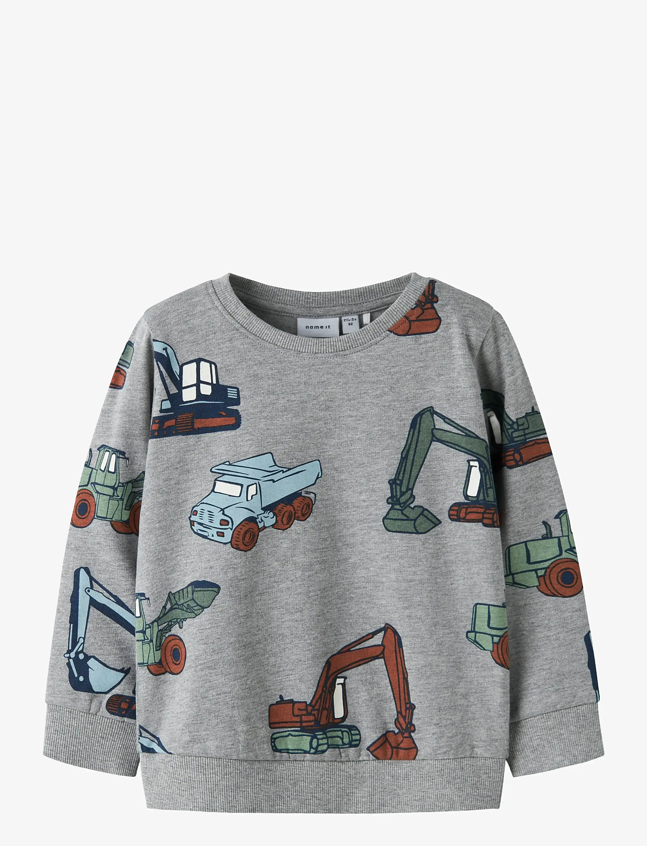 name it - NMMNENEAN LS SWE BRU PB - sweatshirts - grey melange - 1