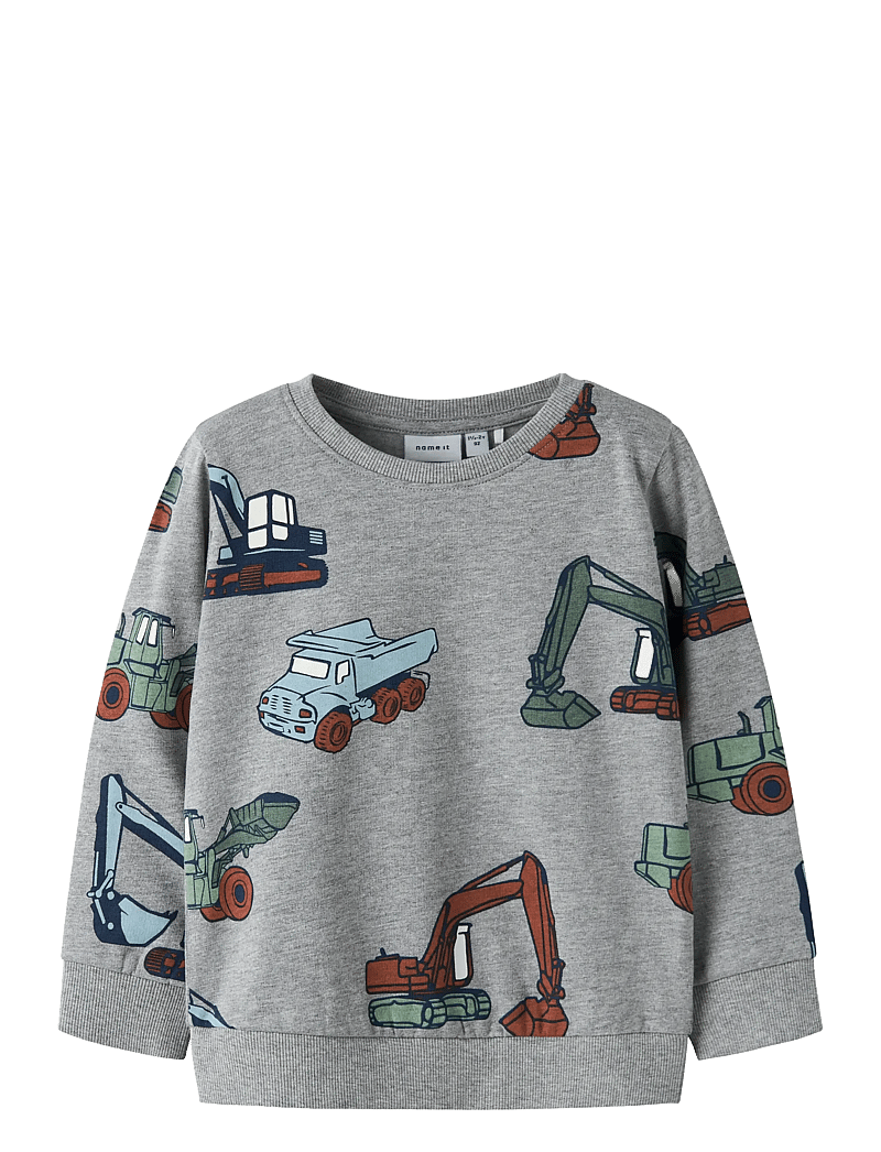 name it - NMMNENEAN LS SWE BRU PB - sweatshirts - grey melange - 1