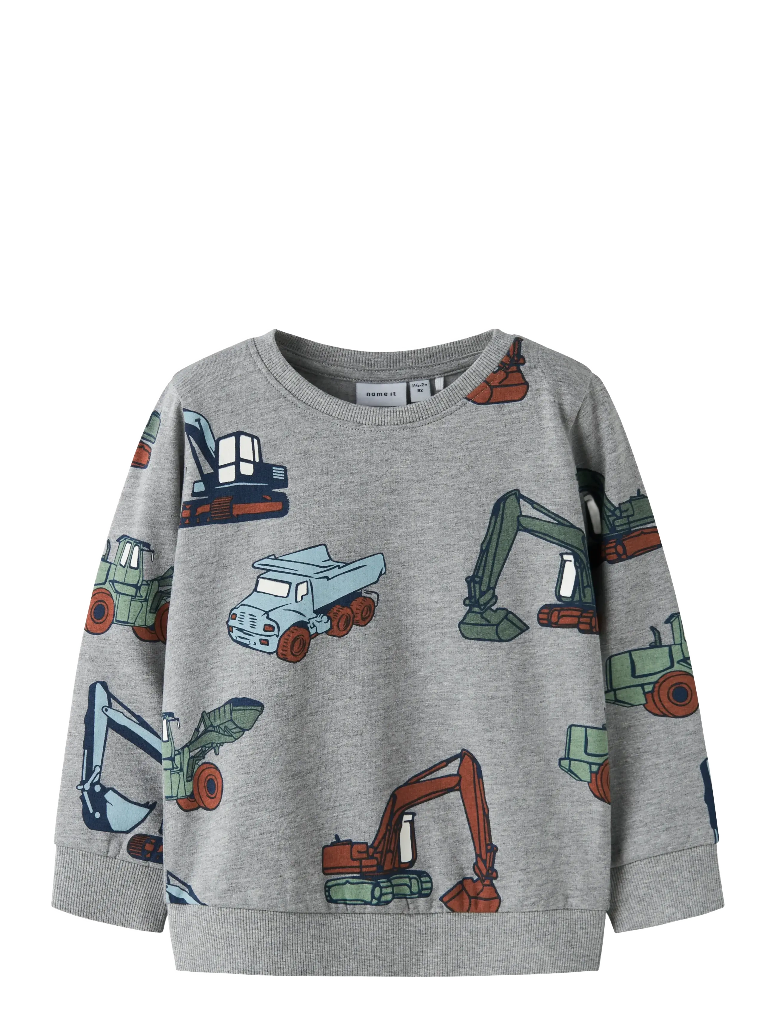 name it - NMMNENEAN LS SWE BRU PB - sweatshirts - grey melange - 1