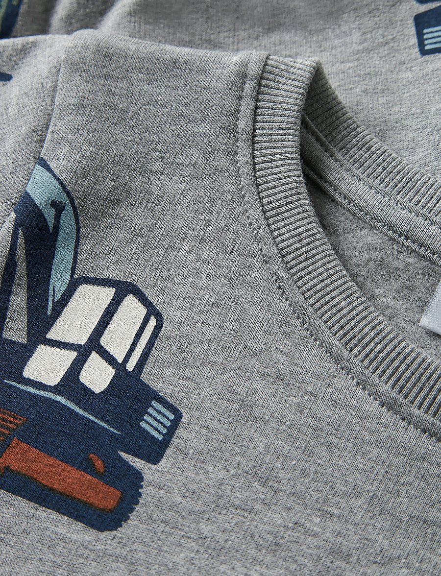 name it - NMMNENEAN LS SWE BRU PB - sweatshirts - grey melange - 0