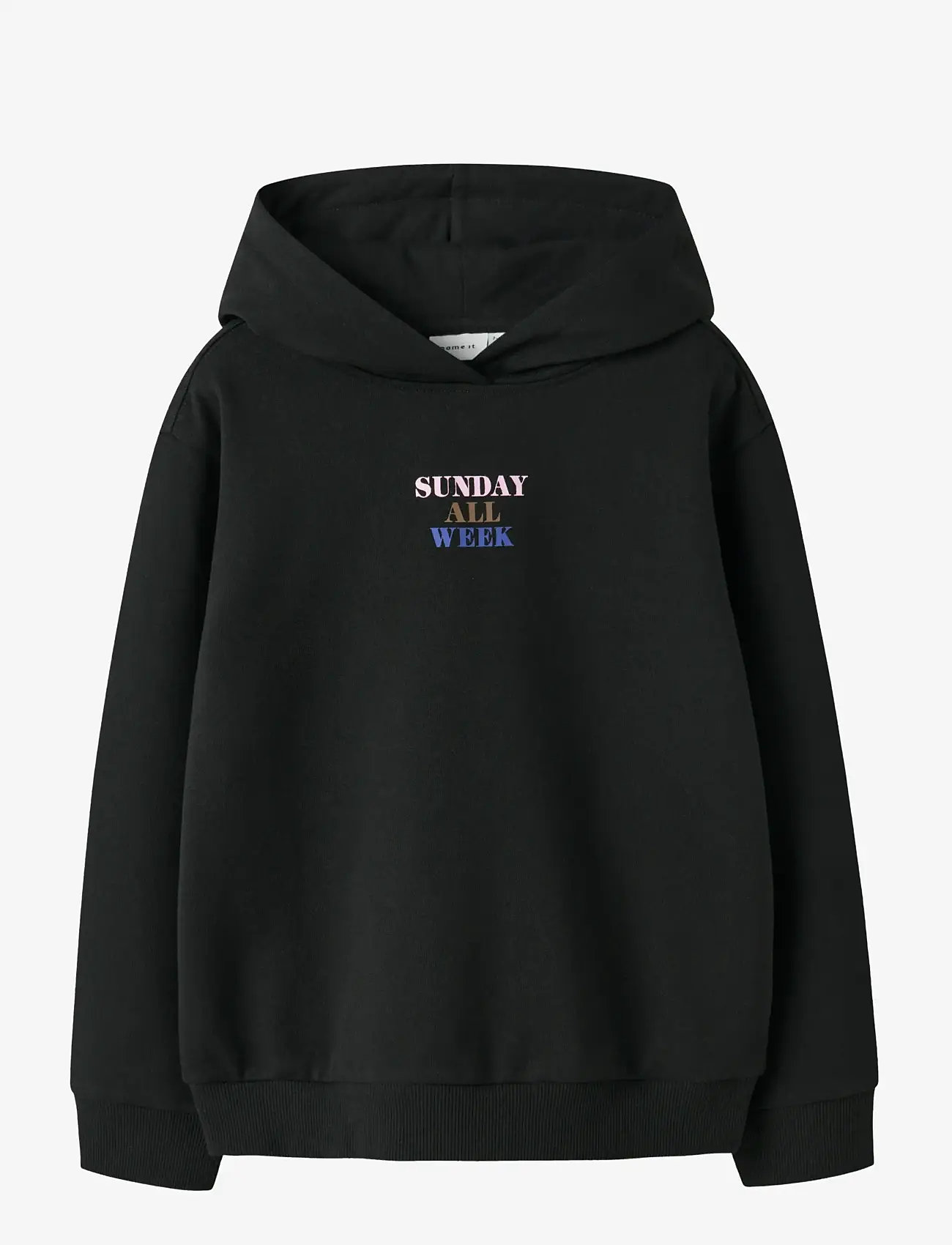 name it - NKFOFINA LS NREG WH SWE BRU PB - hættetrøjer - black - 1