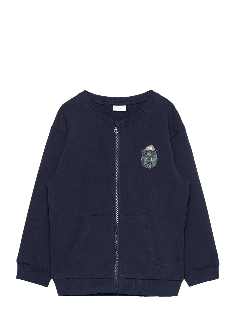 name it - NMMLOGAN LS NREG SWEAT CARD UNB - sweatshirts - navy blazer - 0