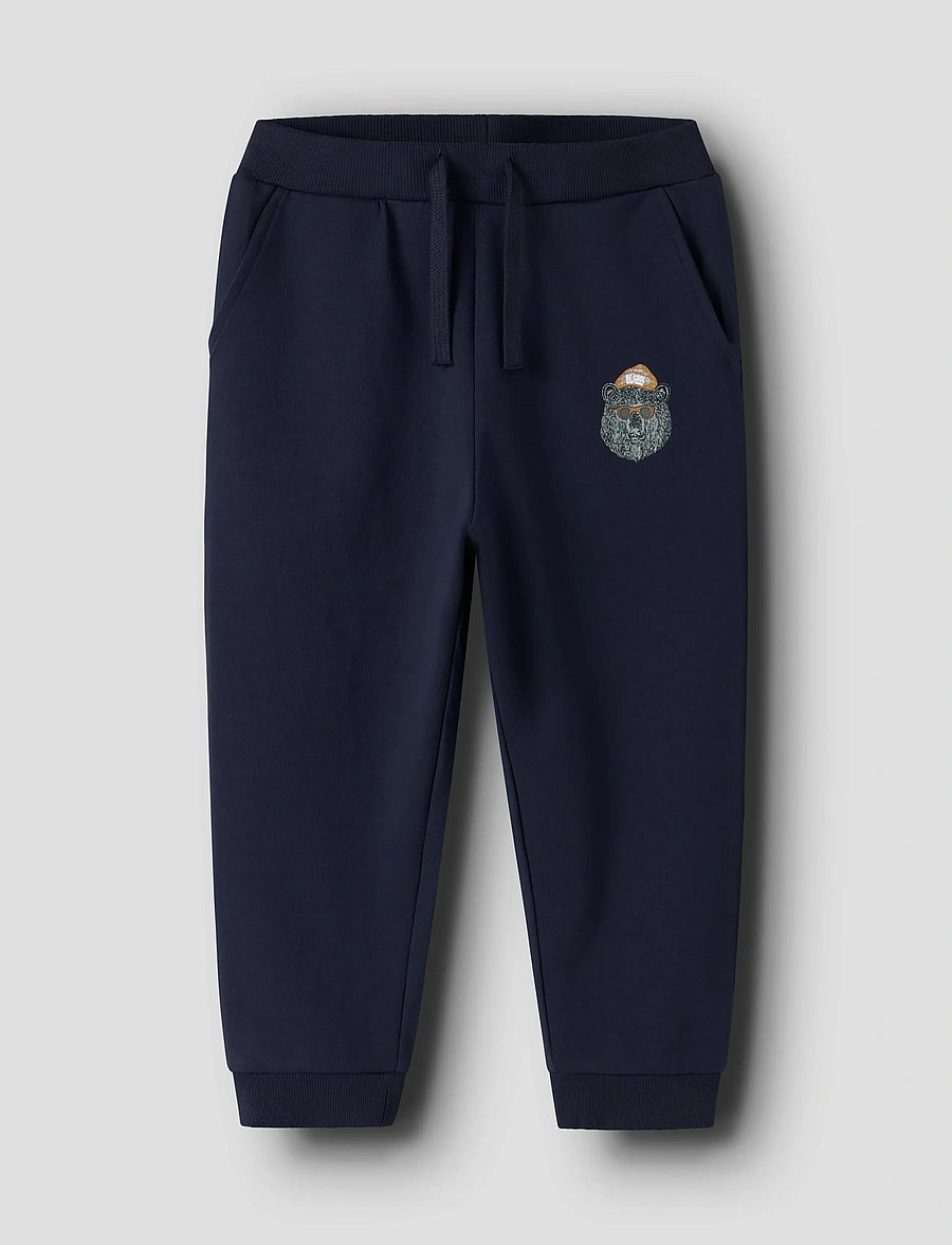 name it - NMMLOGAN NREG SWEAT PANT UNB - mjukisbyxor - navy blazer - 0
